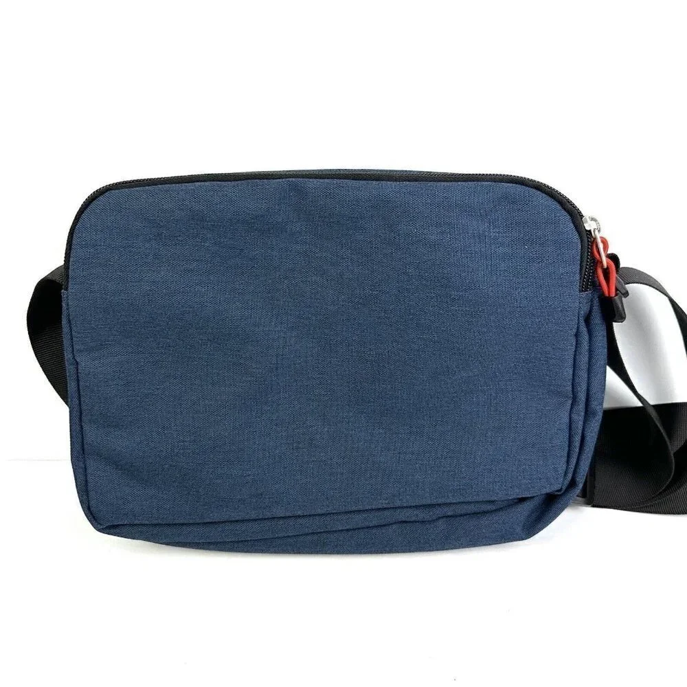 Mixi Messenger Bag Blue Canvas Mens Crossbody Travel Keep On Fighting Brand‎ New